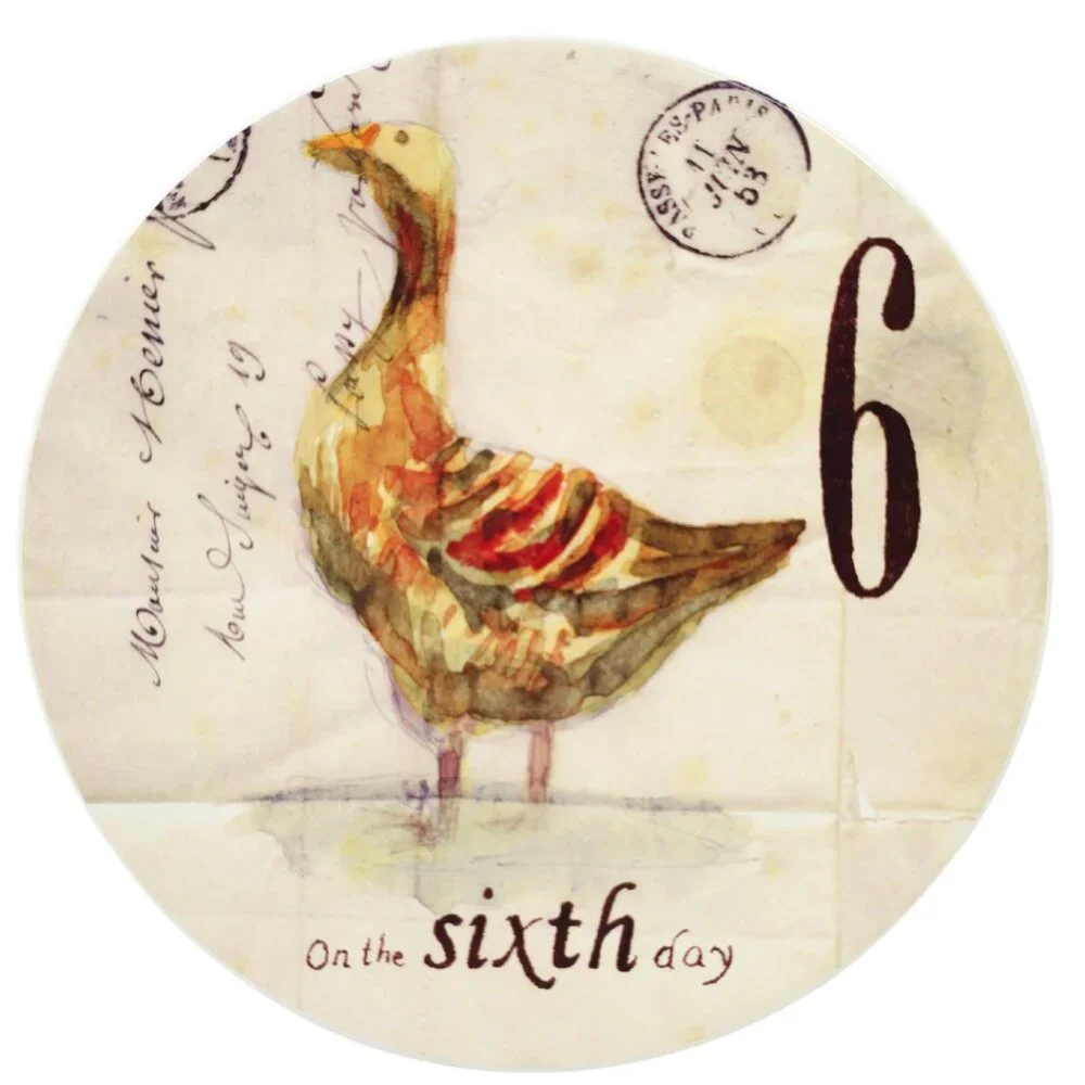 Williams Sonoma 12 Day's of Christmas Salad Plate - Six Geese A-Laying